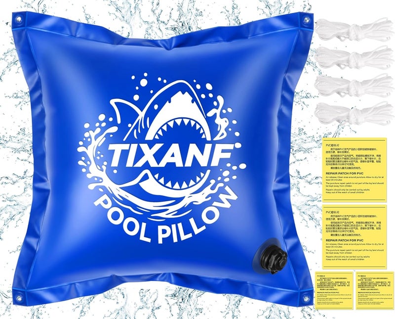 TIXANF 4 x 4Ft Winter Pool Pillow, Thickened Flexible and 0.8mm Double-Layer Hot Melt Process Durable PVC Pool Pillows for Above Ground Pools,Swimming Pool Closing Winter Kit,Rope and Patch Included - Image 1